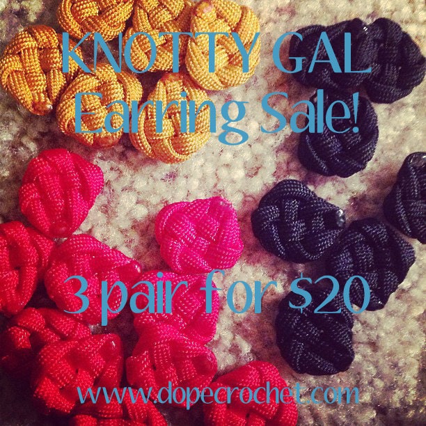 SALE - KNOTTY GAL Earring Sale -  3 pairs for 20 dollars  - Knot Earrings - Knotted Earrings