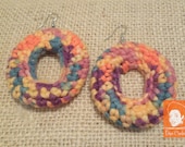 Crochet Earrings - Round Earrings - Yellow, Orange, Pink, Purple, Green - KIA