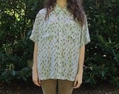 Mint Printed Button Up