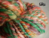 Handspun Yarn - Wool Blend - Worsted to Bulky Weight - 2 Ply - Glitz - Item 2013.016.020