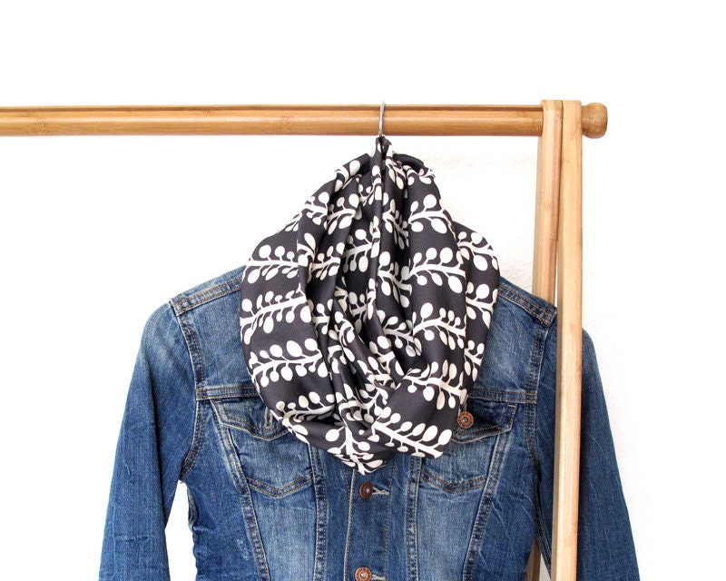 Infinity Loop Scarf, Women's Scarves, Navy Blue Organic Jersey Scarf