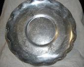 Vintage Large Decorated Wrought Aluminum 14" Serving Tray Only 6 USD