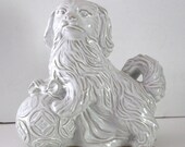 Vintage Large White Ceramic Foo Dog