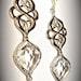Statement Earrings - Gold - Elegant - long pearl earrings -14k Gold over Sterling Cubic Zirconia ear wires - Bridal jewelry-