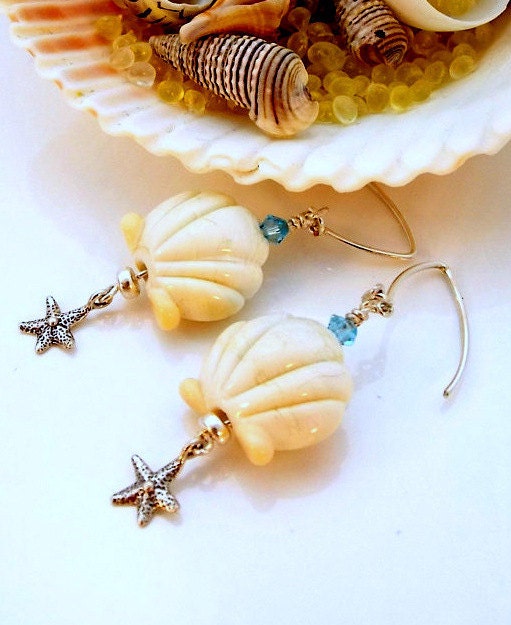 Seashell Glass Earrings  E412131-35
