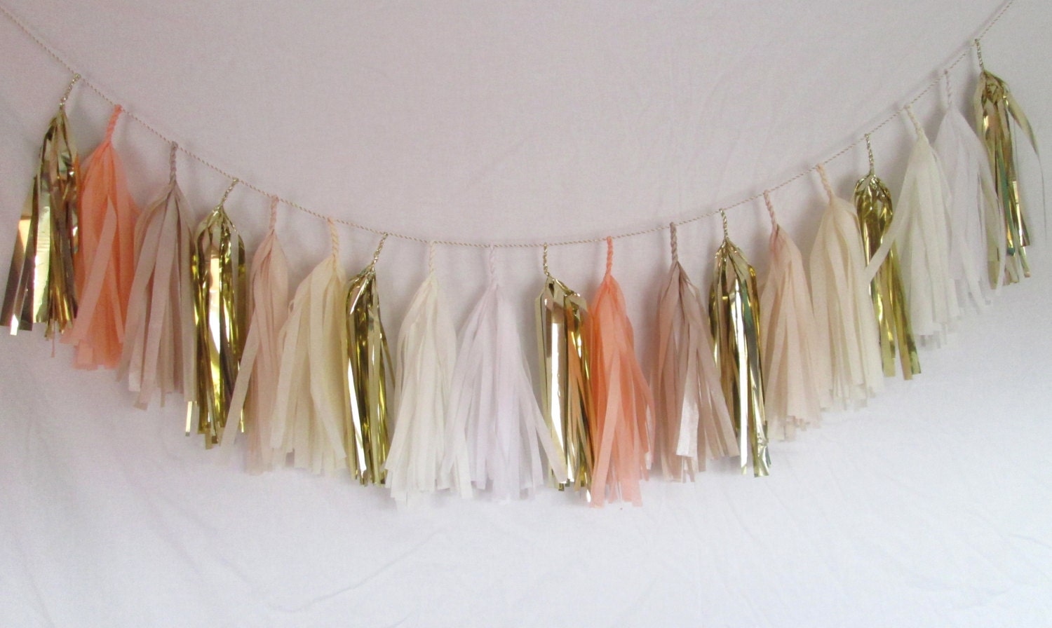 Peach Bellini Tassel Garland (Peach and Champagne)