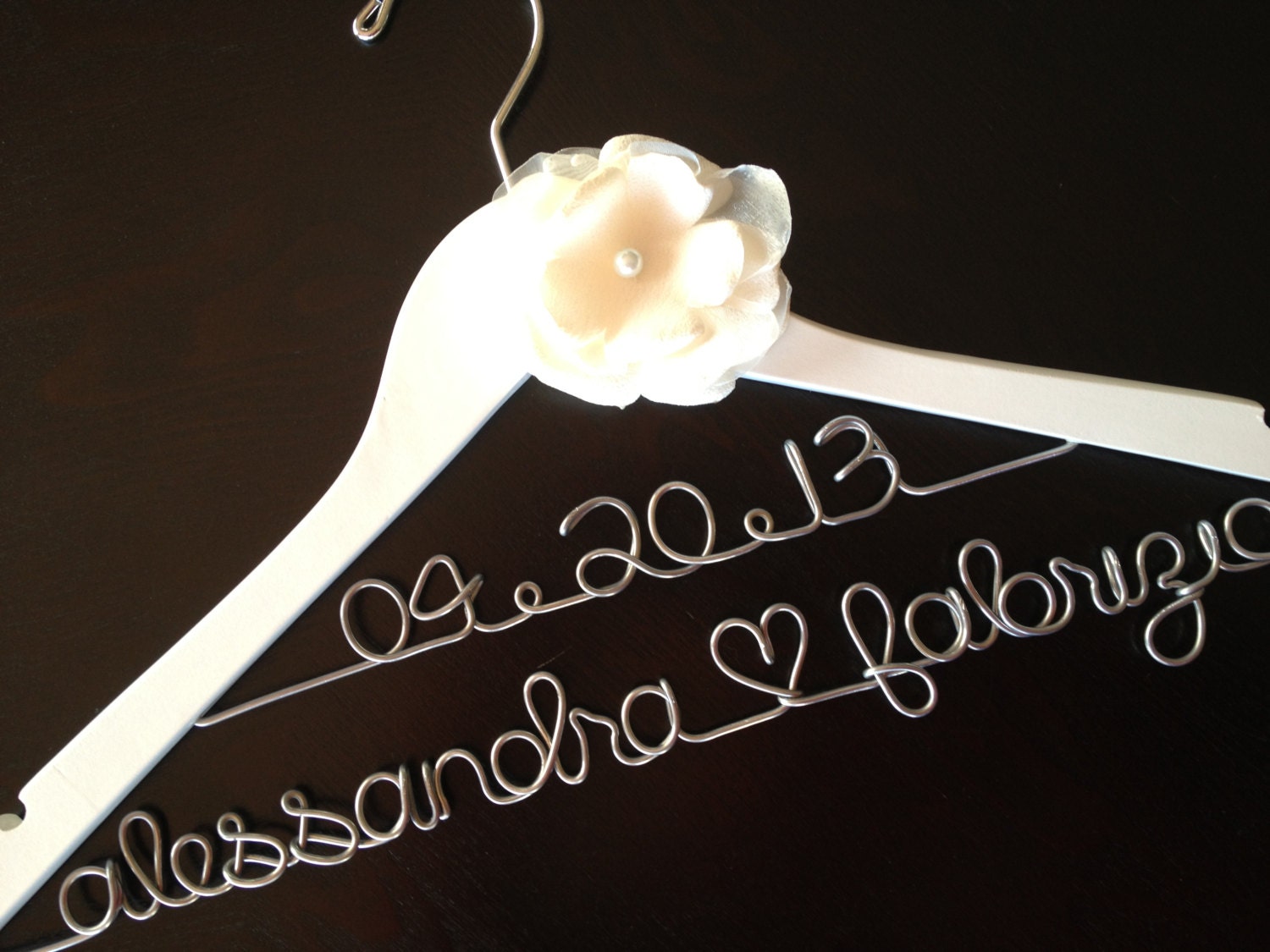 Wedding Hanger, Bride Hanger, Personalized Hanger, Wedding Date, 2 Line Hanger