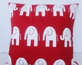 Red Elephant Pillow Cover - 18" x 18"