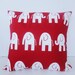 Red Elephant Pillow Cover - 18" x 18"