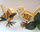 Wooden Wedding Love Birds for the Mr and Mrs perfect for Cake Toppers, Decor, Dessert Table