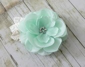 Mint Green Flower Hair Clip. Bridal Hair Pins, Flower Hair Pin. Whimsical, Bridal headpiece, Spring, Summer, Floral, Hair Accessories.