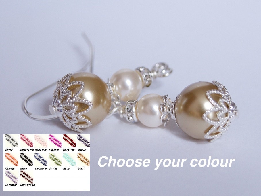 Bridesmaids Earrings - Choose your colour - Bridesmaids Jewelry