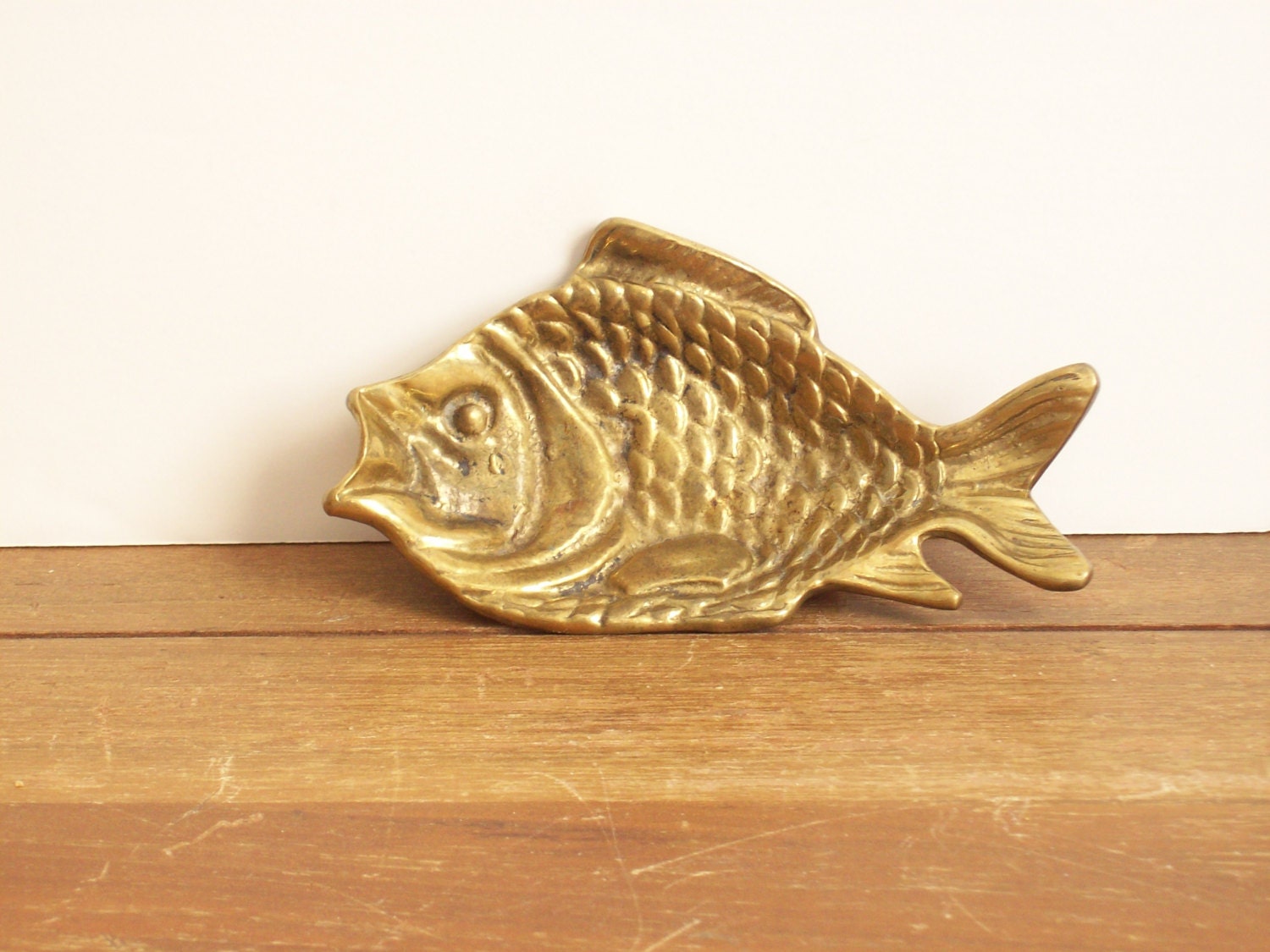 Vintage Brass Fish Trinket Dish, Hollywood Regency
