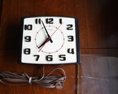 Vintage Telechron Wall Clock - Black and White
