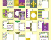 Mardi Gras Project Life Style Journaling and Filler Cards Digital Files
