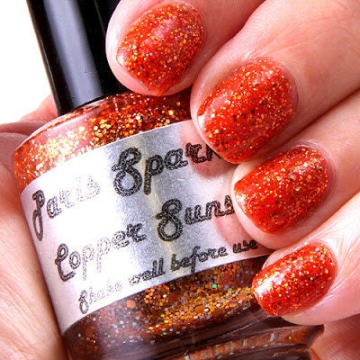 Copper Sunset: Custom Blended Glitter Nail Polish/Lacquer