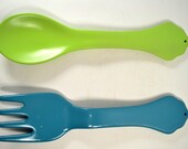 Vintage Fork and Spoon Wall art Ceramic painted