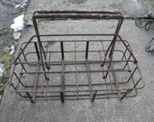 strong sturdy metal vintage antique 1930s gas station OIL BOTTLE CARRIER rack