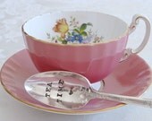 Tea Time - Hand Stamped Spoon - Vintage Gift -  Every Day Vintage - Tea and books, take time for yourself