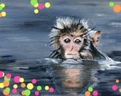 Yes, I Swim (Japanese Macaque) Print