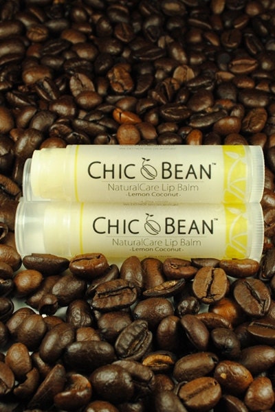 CHIC Bean NaturalCare Lip Balm ( - Lemon Coconut - ) with Certified Organic Coconut Oil and Vitamin E / USDA