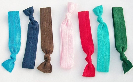 7 Elastic Hair Ties, The Brooks Set by Lucky Girl