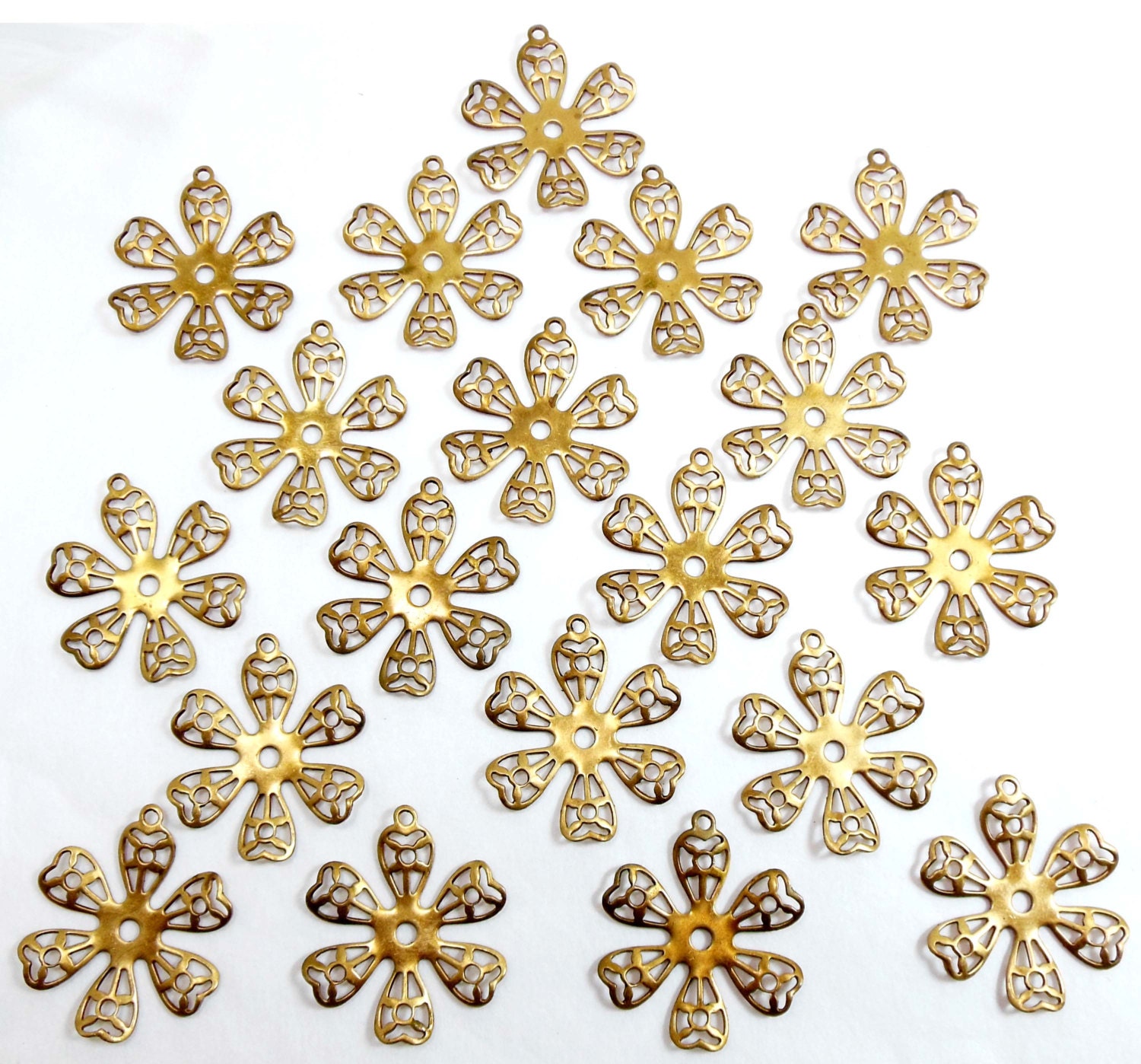 Florette Stamping, Raw Unfinished Brass, Item03753