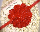 20% OFF ORDER Red tulle flower headband.red flower.tulle headband.infant headband.toddler headband.girl headband.polka dot headband