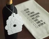 Black & White Gift Tags Hang Tag Paper Flowers Large 3x5 Cardstock Set of 2