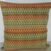 Orange Green Decorative Pillow Cover--20 x 20--Accent Pillow--Orange, Red, Green, Yellow, Brown