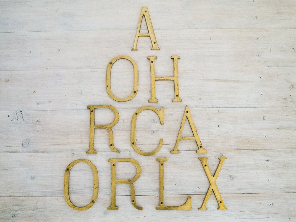 vintage brass letters