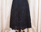 1940's 1950's Skirt // Crochet Raffia Grass Skirt