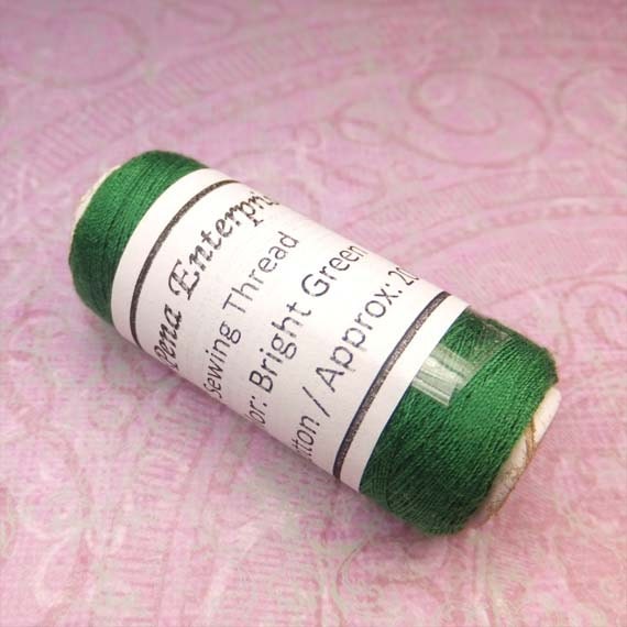 Sewing Thread 100% Cotton ( Bright Green ) ( 1 Roll ) Sewing Machine Use And Other Crafts - ST1006 - KarPenaEnterprises