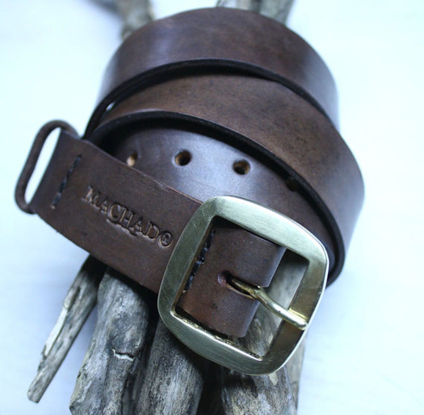 Handmade 3cm Natural leather BELT/ model  "VARINO" customized With a tradicional/classic 100% brass Buckle