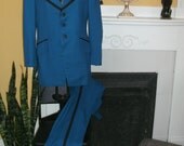 Electric Blue 1970s Tuxedo Mod Retro