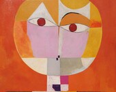 Copy of a Paul Klee Painting - Senecio - Head - Acrylic on Wood - 24" x 24" - German - Swiss - Abstract - Geometric