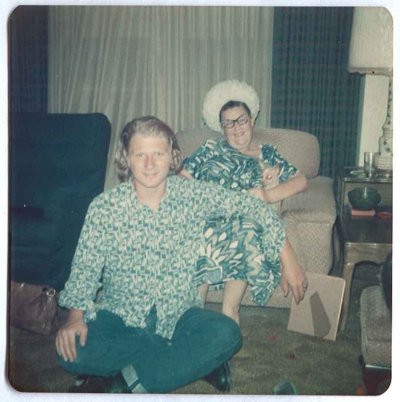 70s ish GOOFY Family version 2 Weird HAT Mom cat eye glasses chihuahua DOG matches Boys clothingVintage Photo