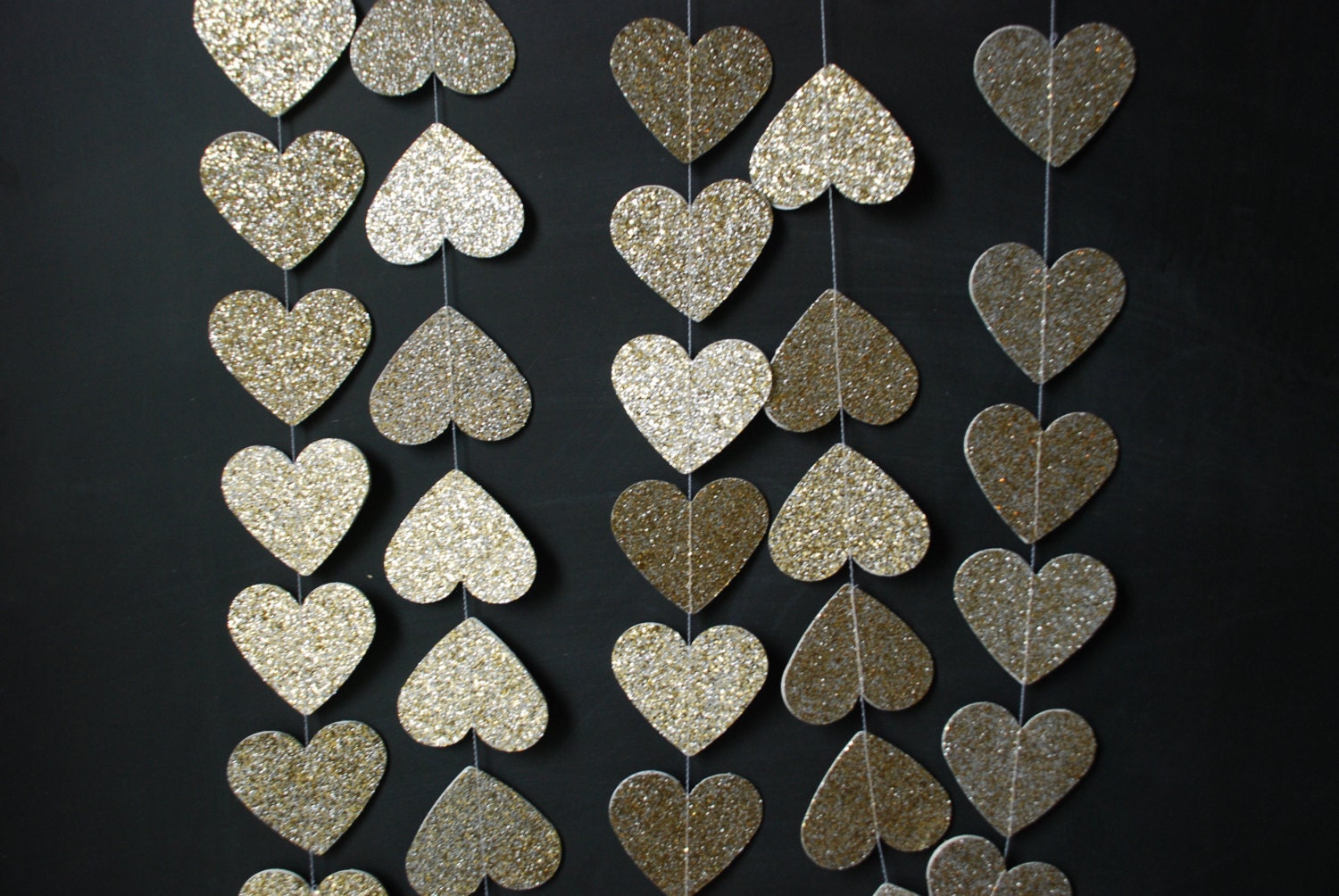 6' Glittered Heart Garland