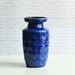 West German Vase Pottery Ceramic Blue Prisma Scheurich 1960s