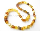 NEW Design Raw Unpolished Baltic Amber Baby Teething Necklace For Boys