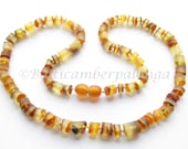 For Men. Raw Unpolished Baltic Amber Necklace