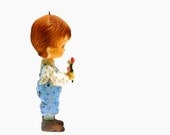 20% OFF SALE Cute Little Boy, Vintage 1970s Plastic Valentine Figurine