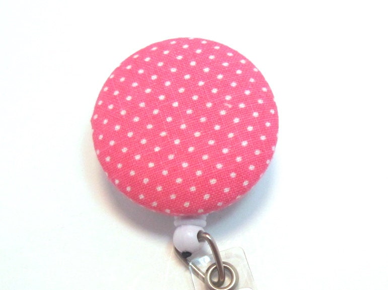 Pink Name Badge Reel Holder- Cute Name Badge - id Holder  - Unique Name Tag - Retractable id Holder - Security Badge Reel