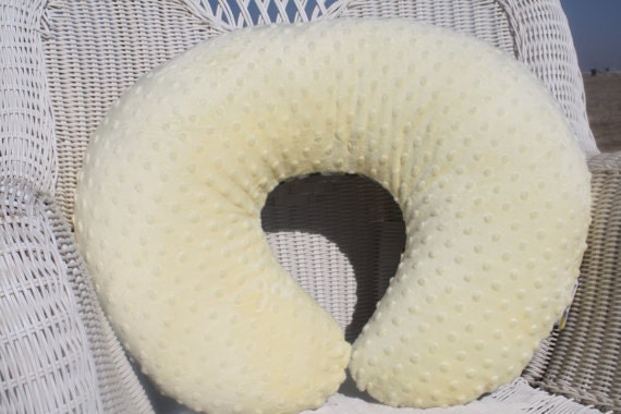 Ready to Ship:Gray Chevron and Minky Boppy Cover