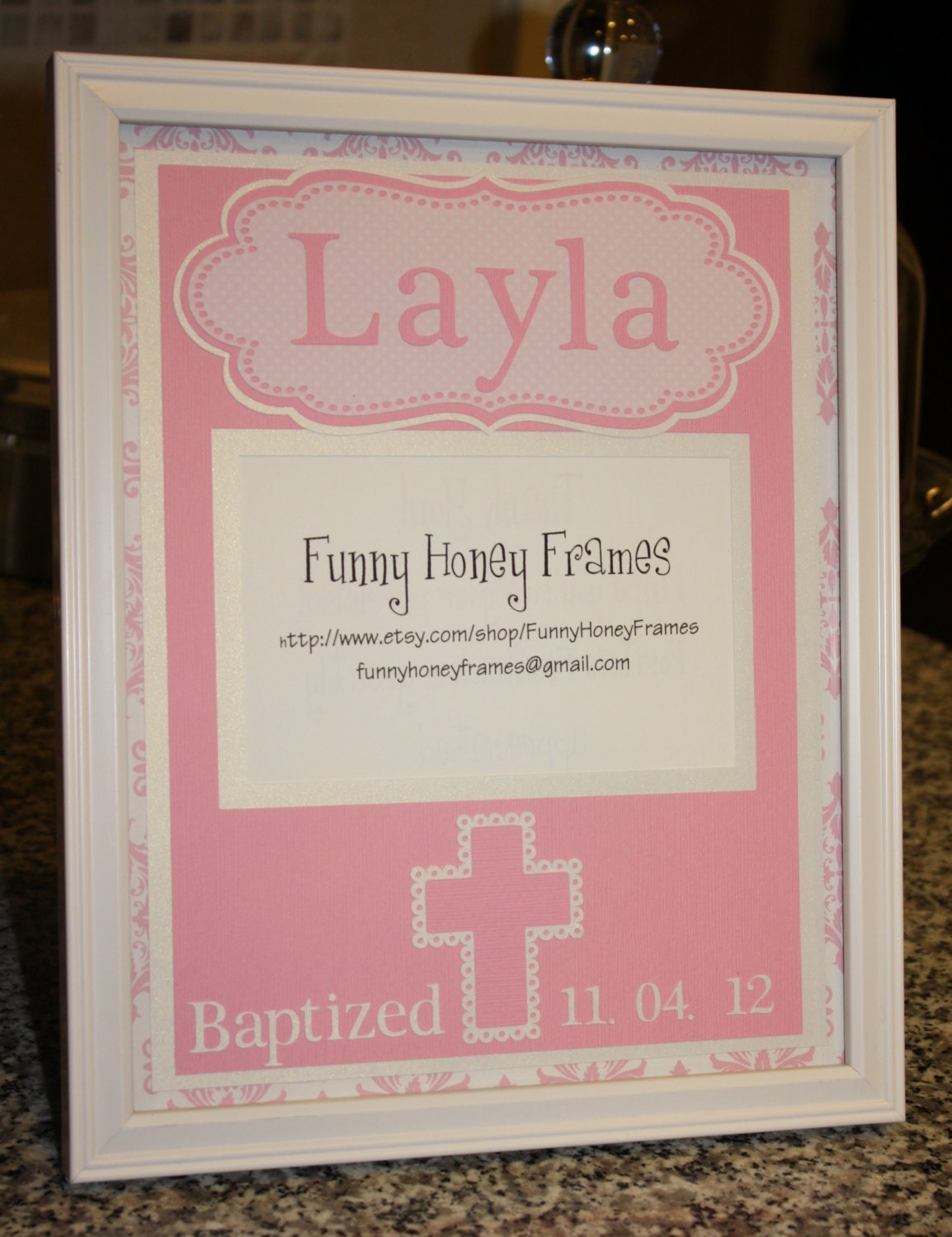 PERSONALIZED/Custom PICTURE FRAME Baby Girl Baptism