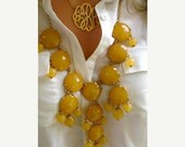 Bubble Statement Necklace, Chunky Bubble Necklace, Bubble Sallow Necklace (FN0508-F-Sallow)