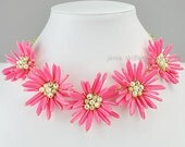 Statement Necklace,Rosy Bubble Necklace,Popular Necklace,Wedding Necklace(FN0709-Rosy)
