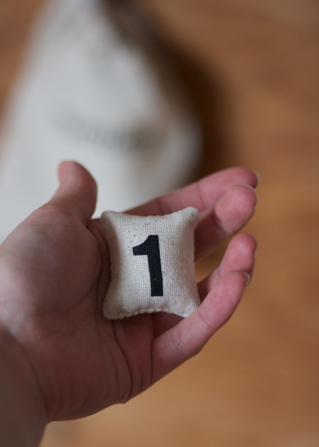 Miniature Number Pillows // wedding favor, children