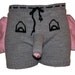 Shorts Trousers Handmade Gray Elephant, Men, Present, Gift Underwear (Made to order)