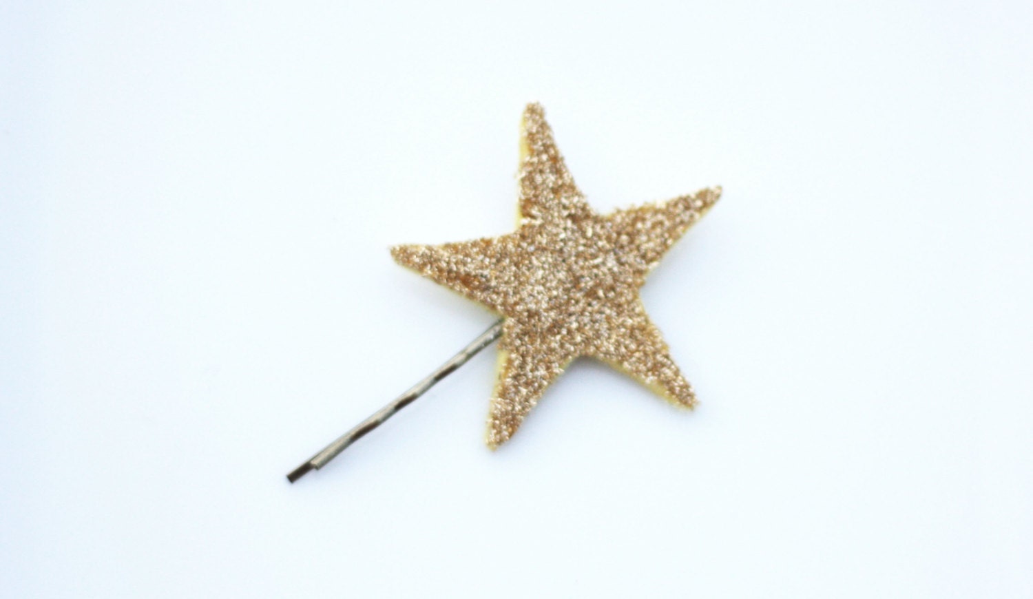 lucky star hair pin / gold german glass star bobby pin /  glitter hair accessory / theLOVEstitch